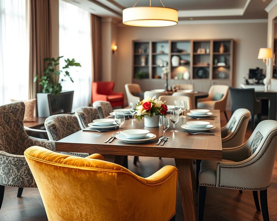 accent chairs in dining areas