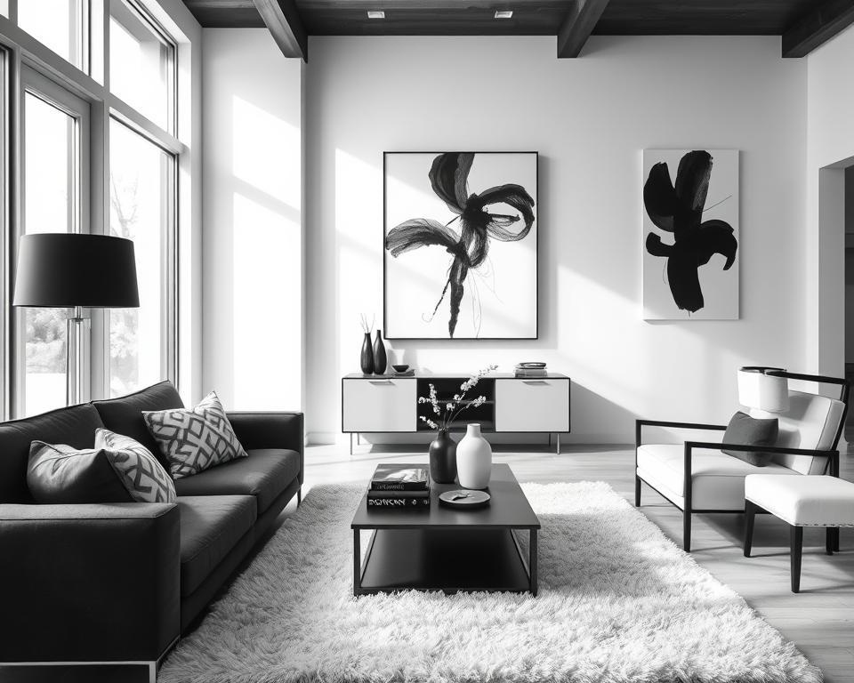 monochrome living room style