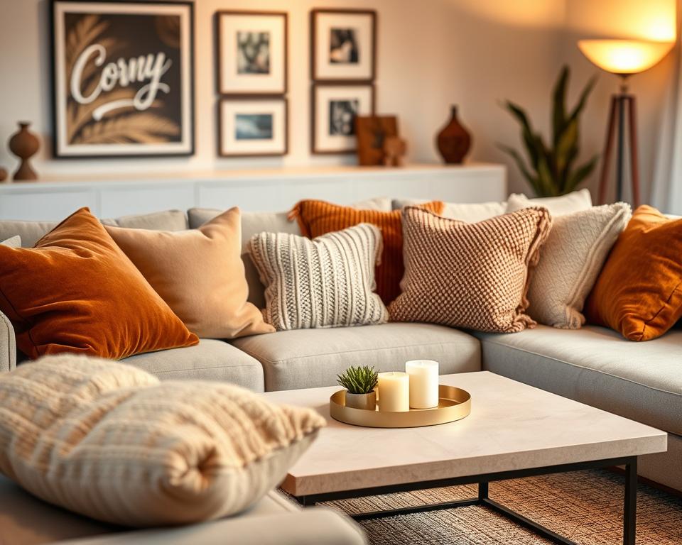 textured throw pillow styling