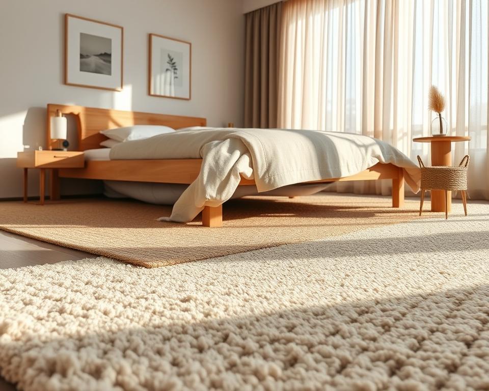 using rugs for added comfort in neutral decor