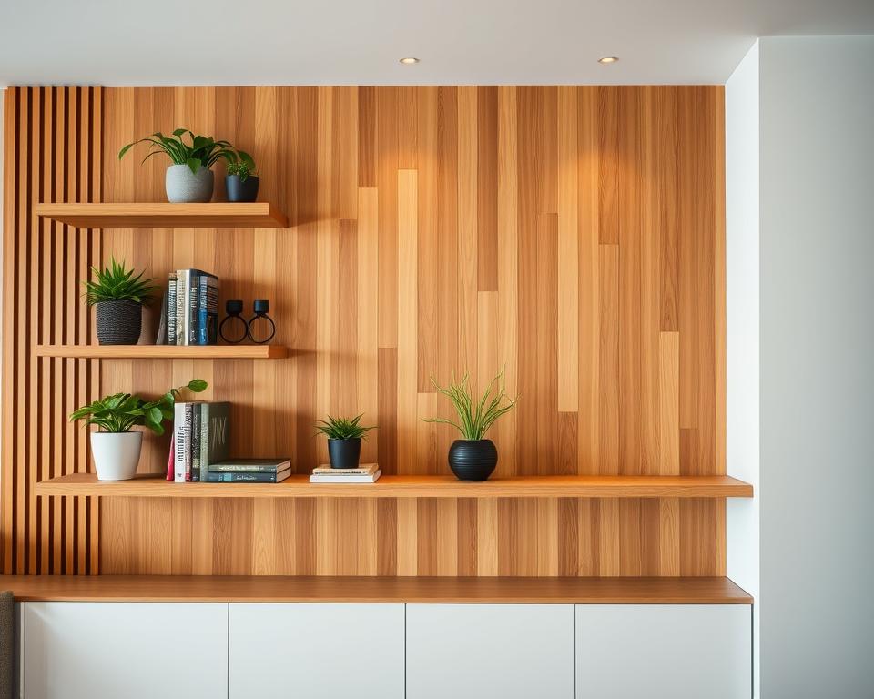 wood slat accent wall
