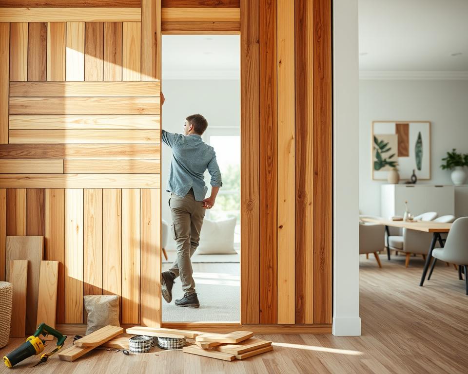 wood slat wall diy